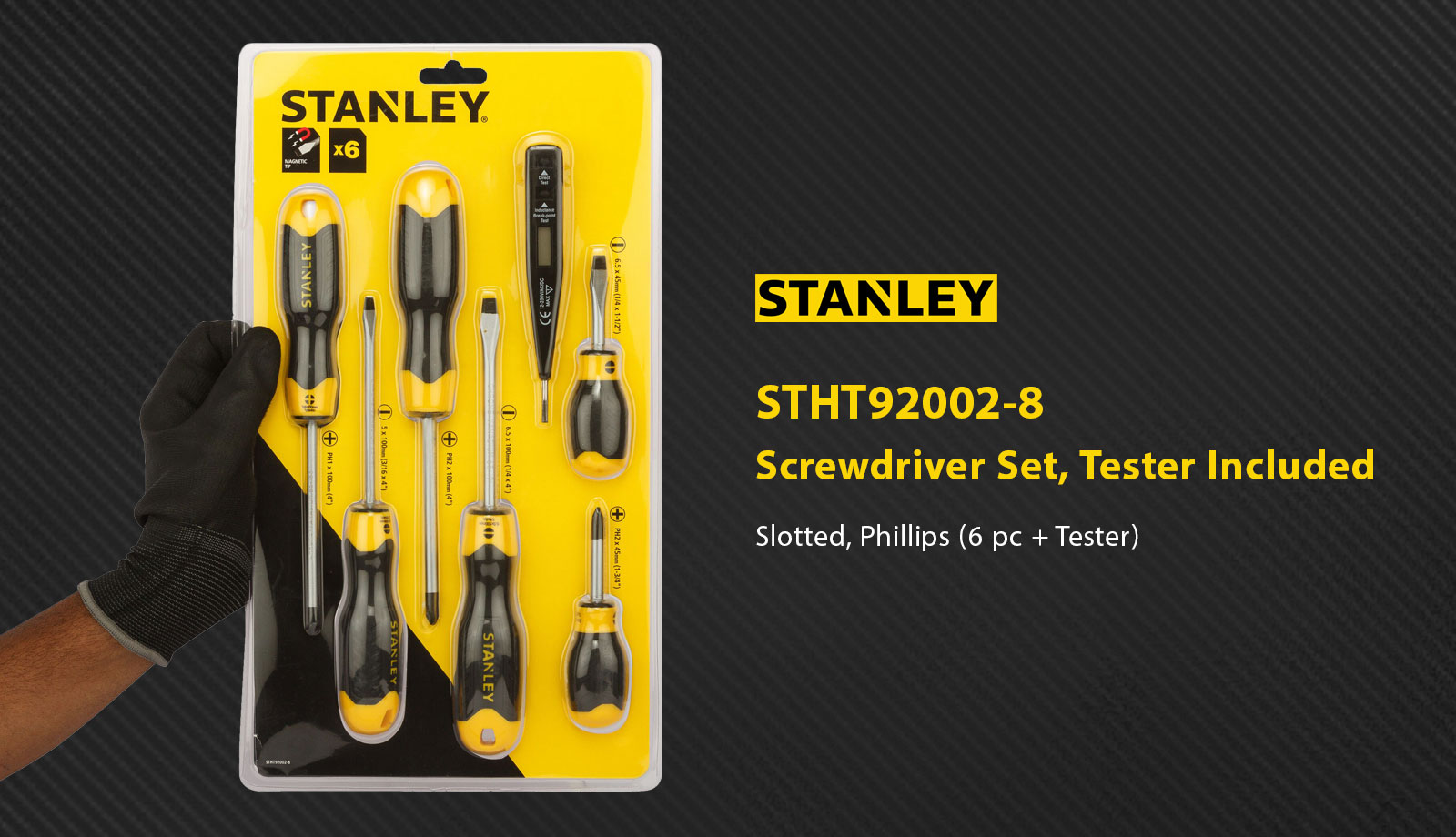 Stanley STHT92002 Screwdriver Set, Tester Included