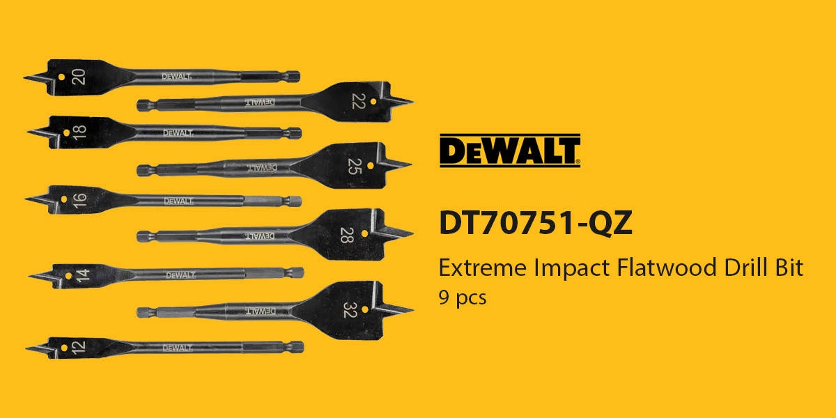 Dewalt DT70751 Extreme Impact Flatwood Drill Bit Set