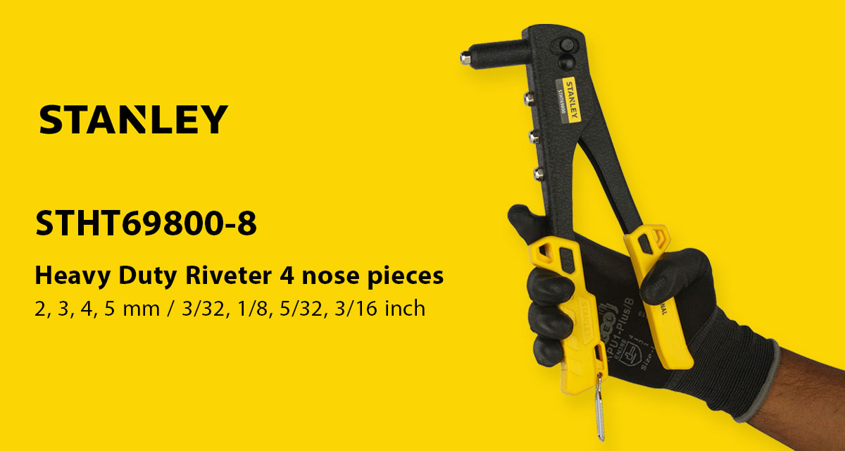 Stanley STHT69800 Heavy Duty Riveter 4 nose pieces