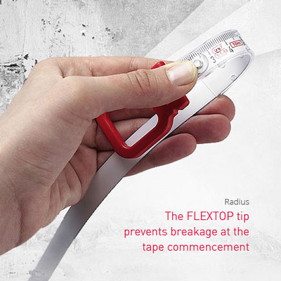 The FLEXTOP tip prevents breakage at the tape commencement