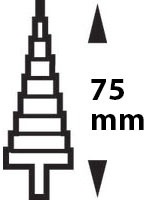 Total length: 75 mm