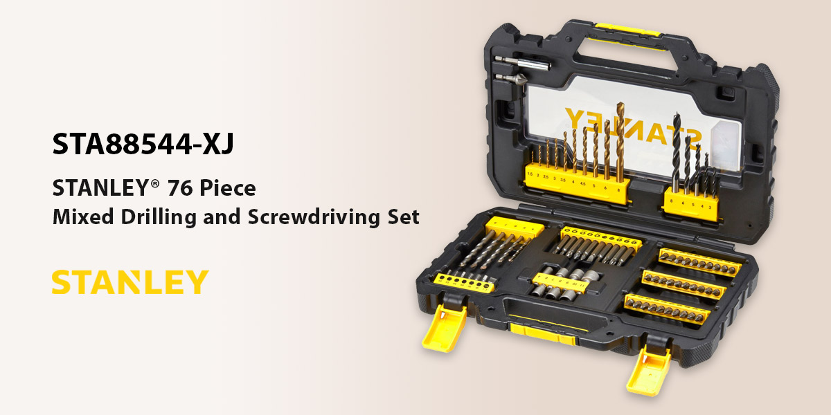 Stanley STA88544 76 Piece Mixed Drilling and Screwdriving Set