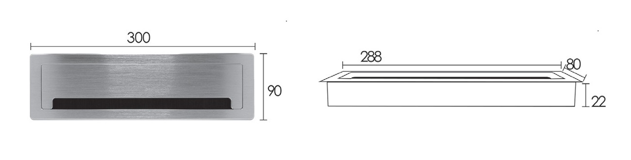 T340_T342 Rectangle Wire Hole Cover