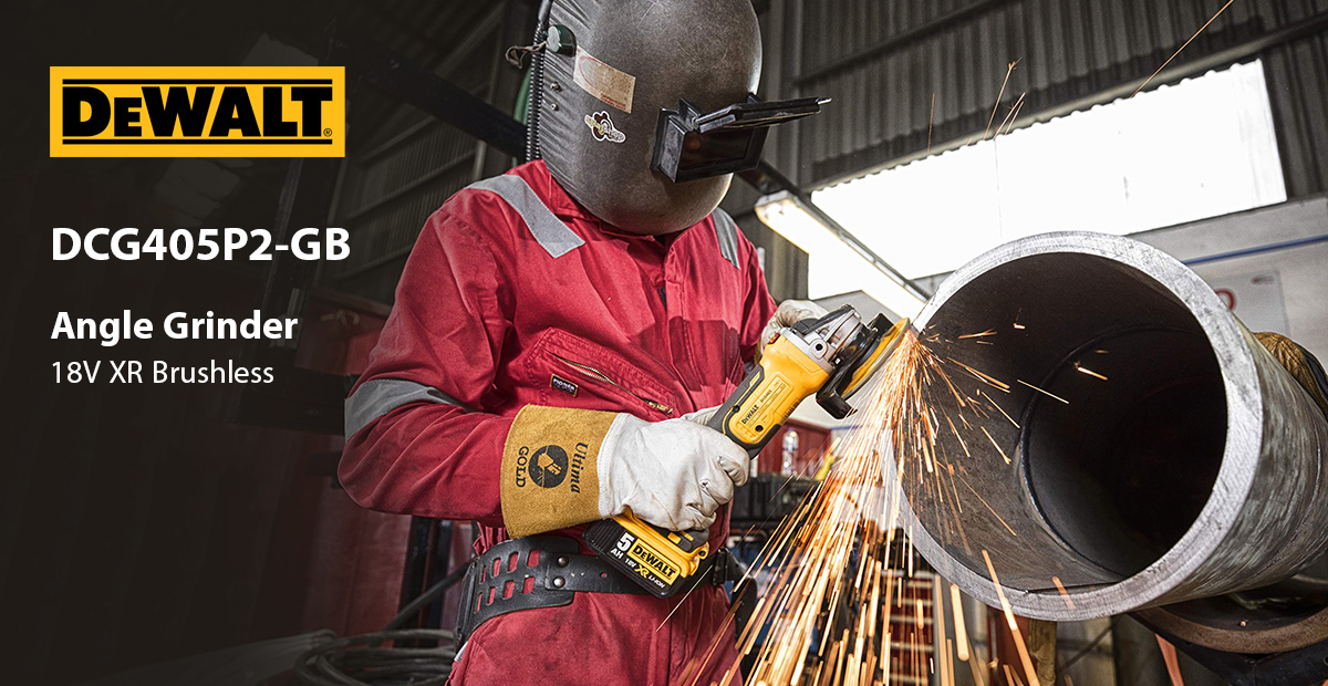 DEWALT DCG405P2-GB 18V XR Brushless Angle Grinder