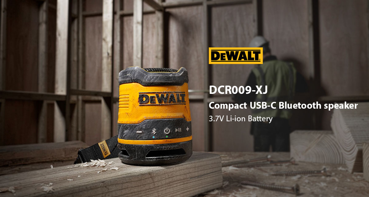 DEWALT DCR009-XJCompact USB-C Bluetooth speaker