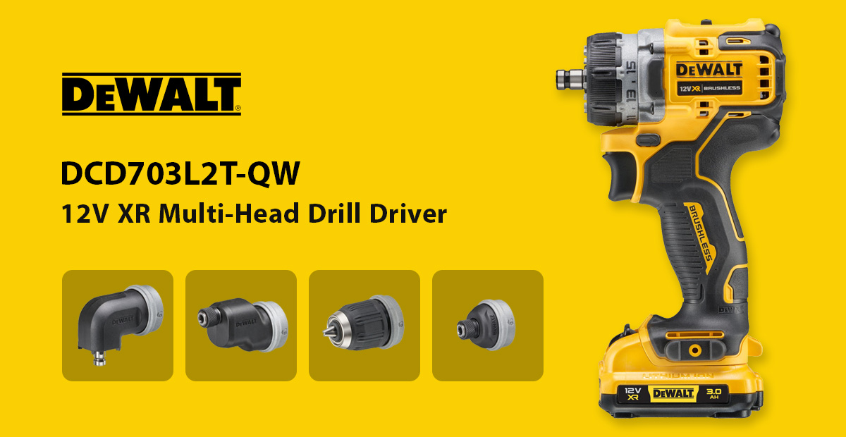 DEWALT DCD703L2T-QW 12V XR Brushless Multi-Head Drill Driver