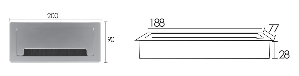 Rectangle Wire Hole Cover