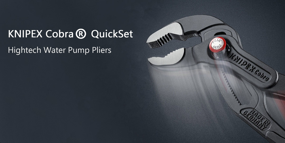 The high-tech water pump pliers with Quick-Set fast adjustment