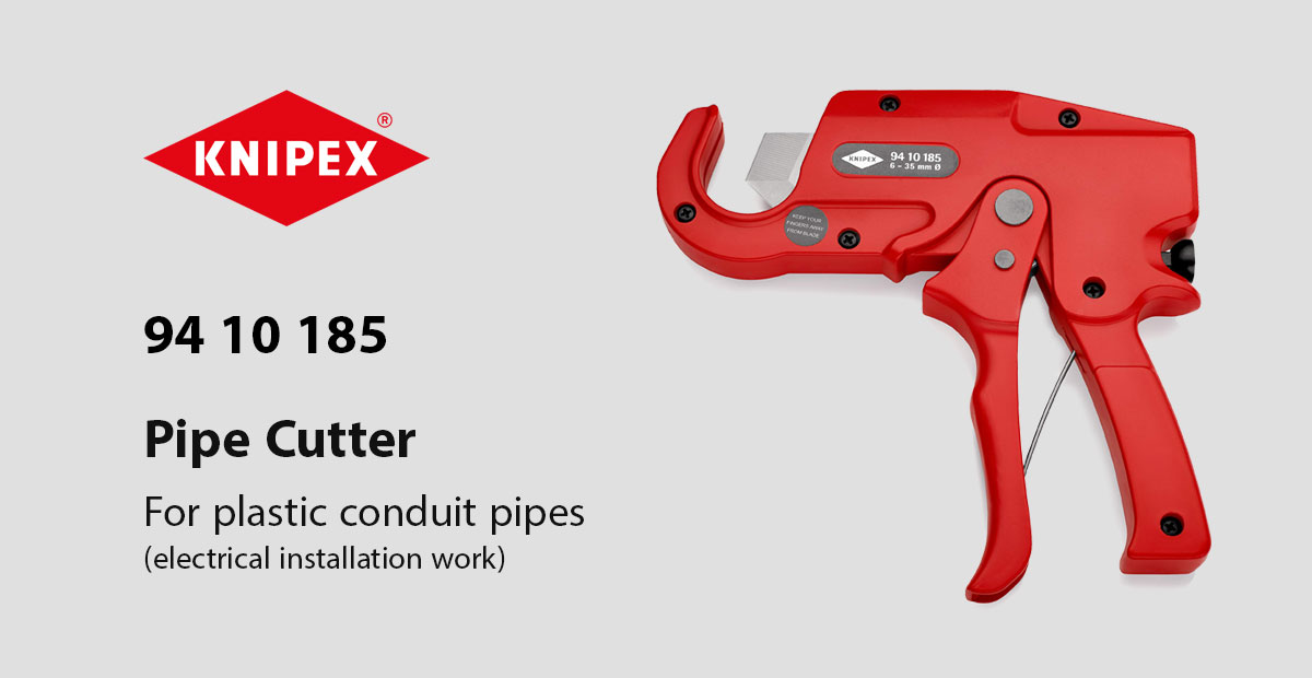 Knipex 9410185 Pipe Cutter For plastic conduit pipes