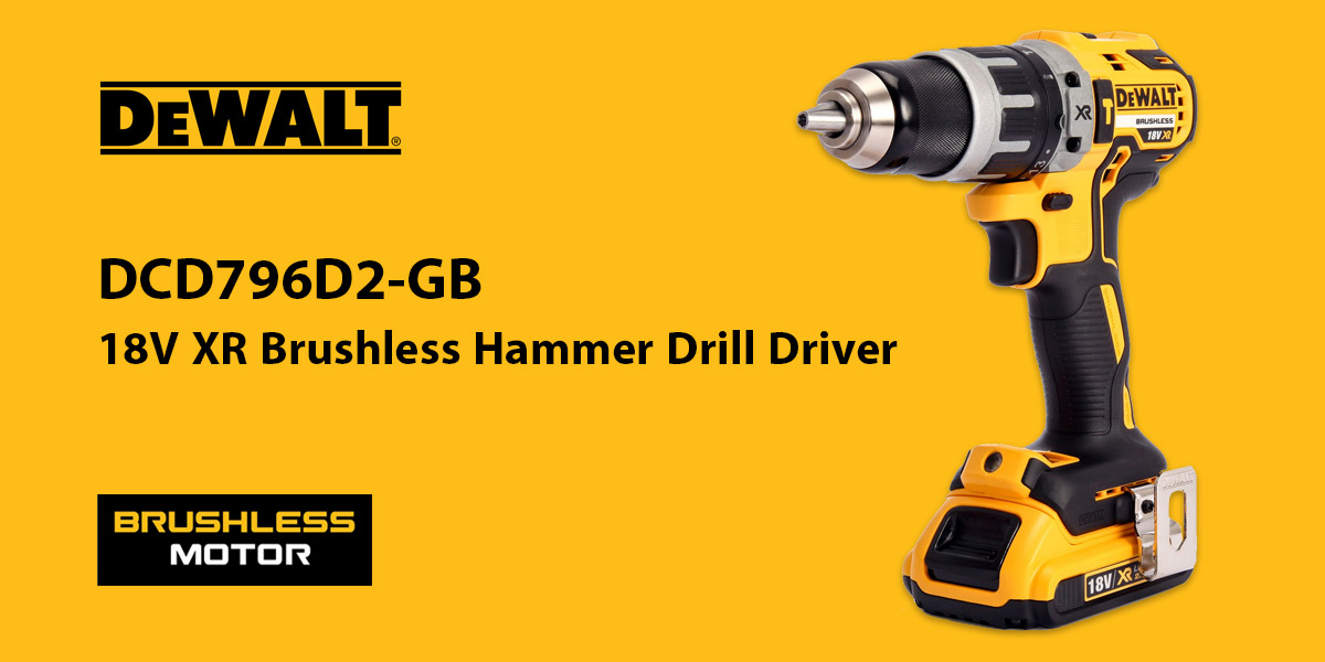 DEWALT DCD796D2-GB 18V XR Brushless Hammer Drill Driver