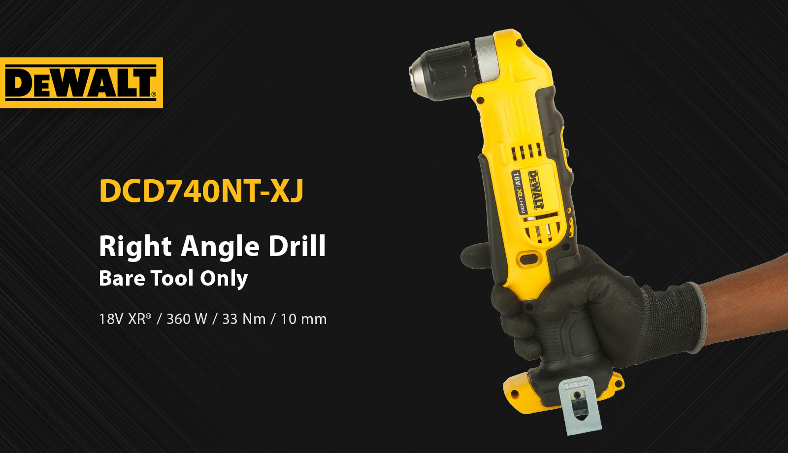 Dewalt DCD740NT-XJ 18V XR&reg; Right Angle Drill