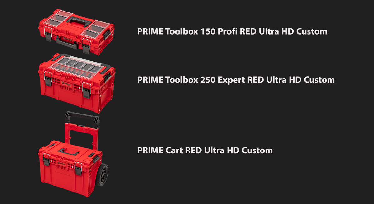 Qbrick System PRIME RED Ultra HD Custom tool boxes set