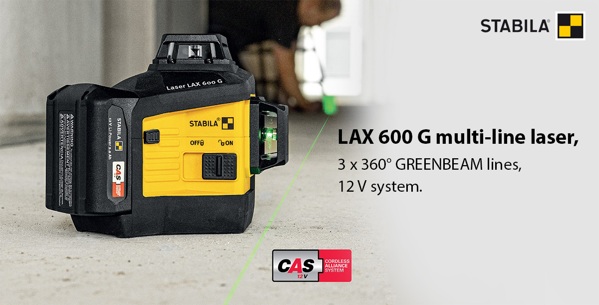 STABILA LAX 600 G multi-line laser, 7-piece set