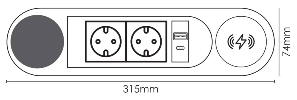 Fantoni N320 SwiftWall Built-in socket