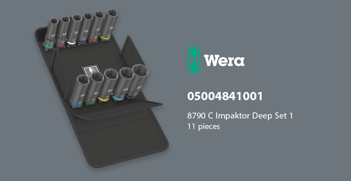 Wera 05004841001 8790 C Impaktor Deep Set 1, 11 pieces