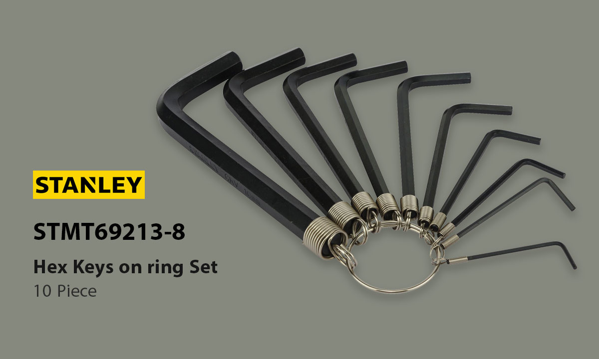 Stanley STMT69213 Hex Keys on ring Set of 10 pc