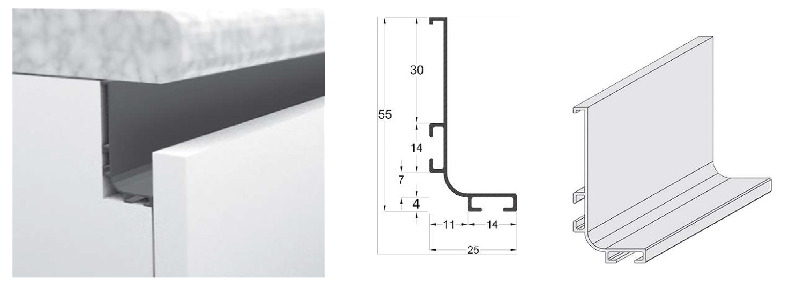 L072 L073 L077 Cabinet Handle L Form