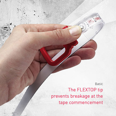 The FLEXTOP tip prevents breakage at the tape commencement