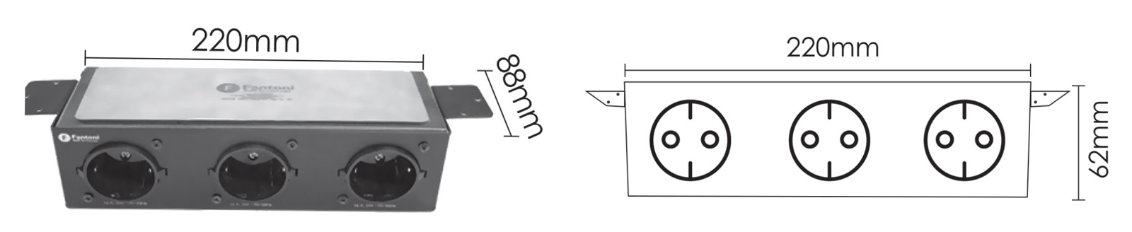 Fantoni N368 Desk connection panels
