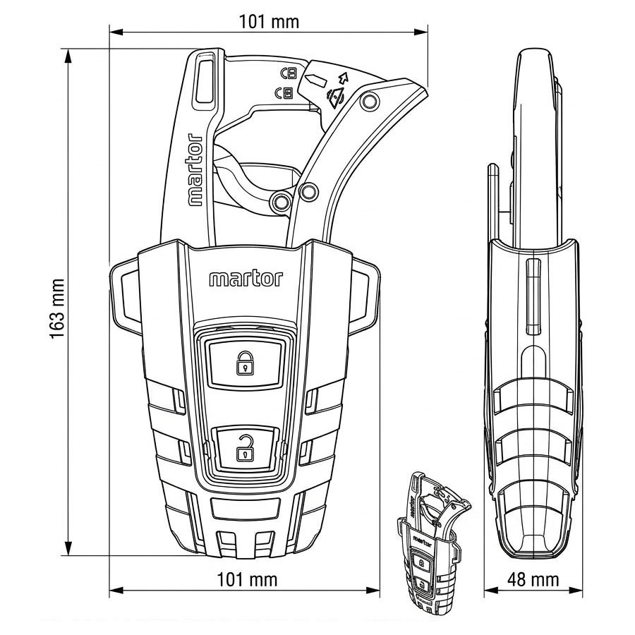 Martor SECUNORM 610 XDR Safety Knife with Holster Technical Data Martor SECUNORM 610 XDR Safety Knife with Holster Technical Data