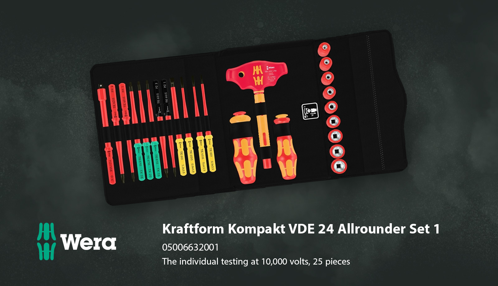 Wera 05006632001 Kraftform Kompakt VDE 24 Allrounder Set 