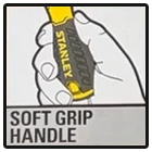 SOFT GRIP HANDLE: Perfect combination of great grip plus reduces fatigue