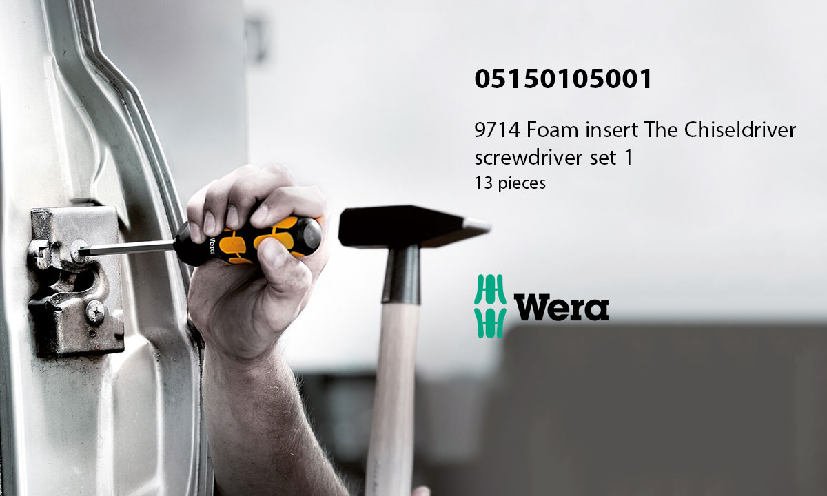 Wera 05150105001 9714 Foam insert The Chiseldriver screwdriver set