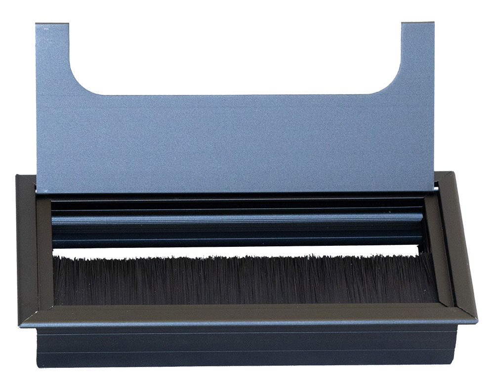 Fantoni Hinged Aluminum Desk Cable Grommet Frame