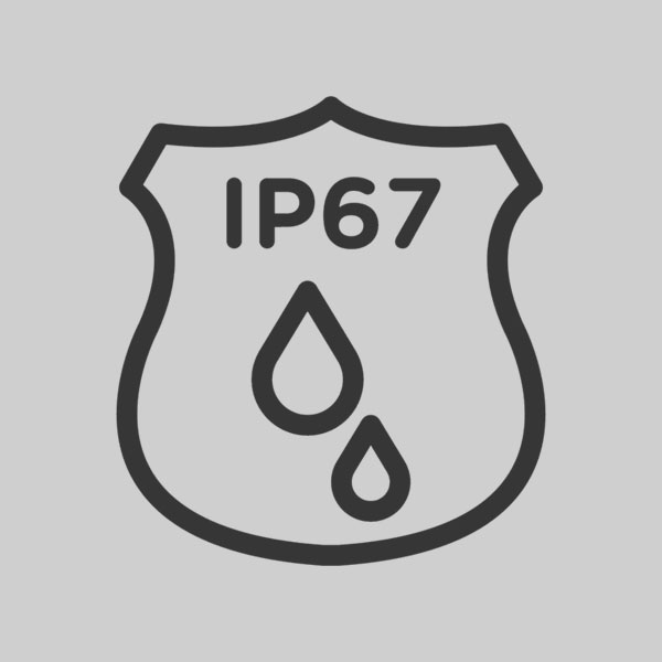 IP67 rating for dust and water protection