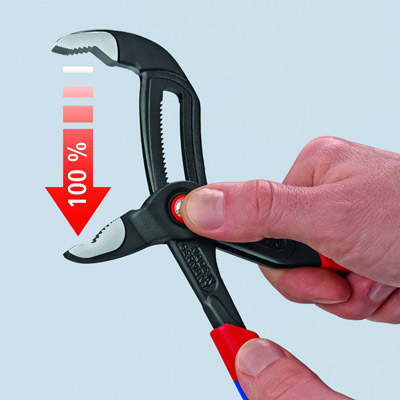 Press the button – open pliers completely