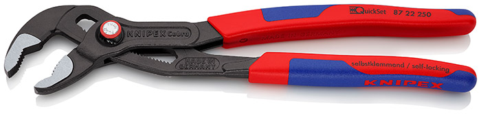 87 22 250 KNIPEX Cobra® QuickSet High-Tech Water Pump Pliers