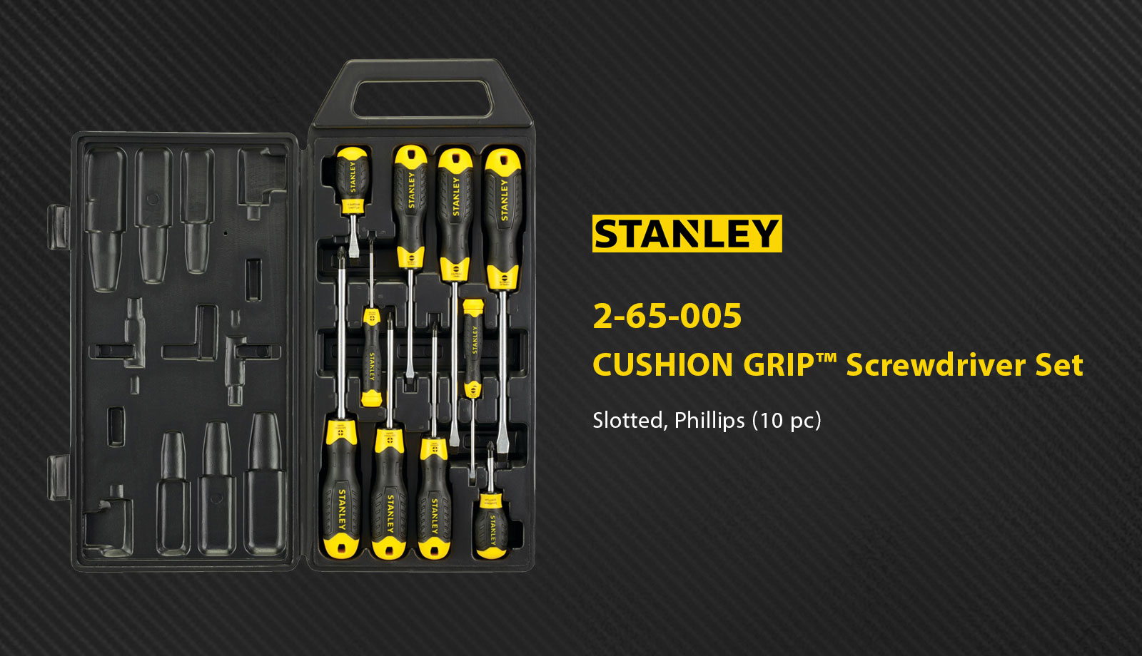 Stanley 2-65-005 CUSHION GRIP&trade; Slotted Phillips Screwdriver Set
