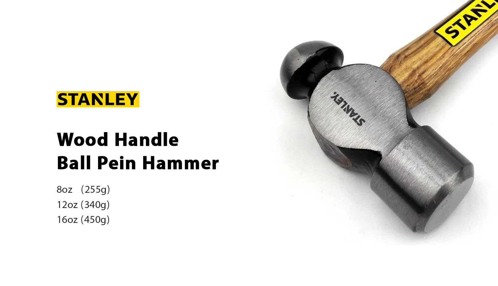 Stanley Wood Handle Ball Pein Hammer